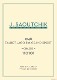 Jacques Saoutchik, Maitre Carrossier: 1948 Talbot-Lago Grand Sport Chassis 110101