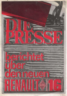 Renault 16 Die Presse (Prospekt/Brožura)